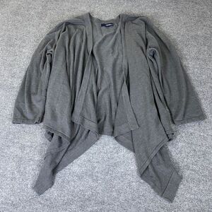 Denim 24/7‎ Cardigan Sweater Plus Size 4X Gray Draped Open Lightweight Acrylic